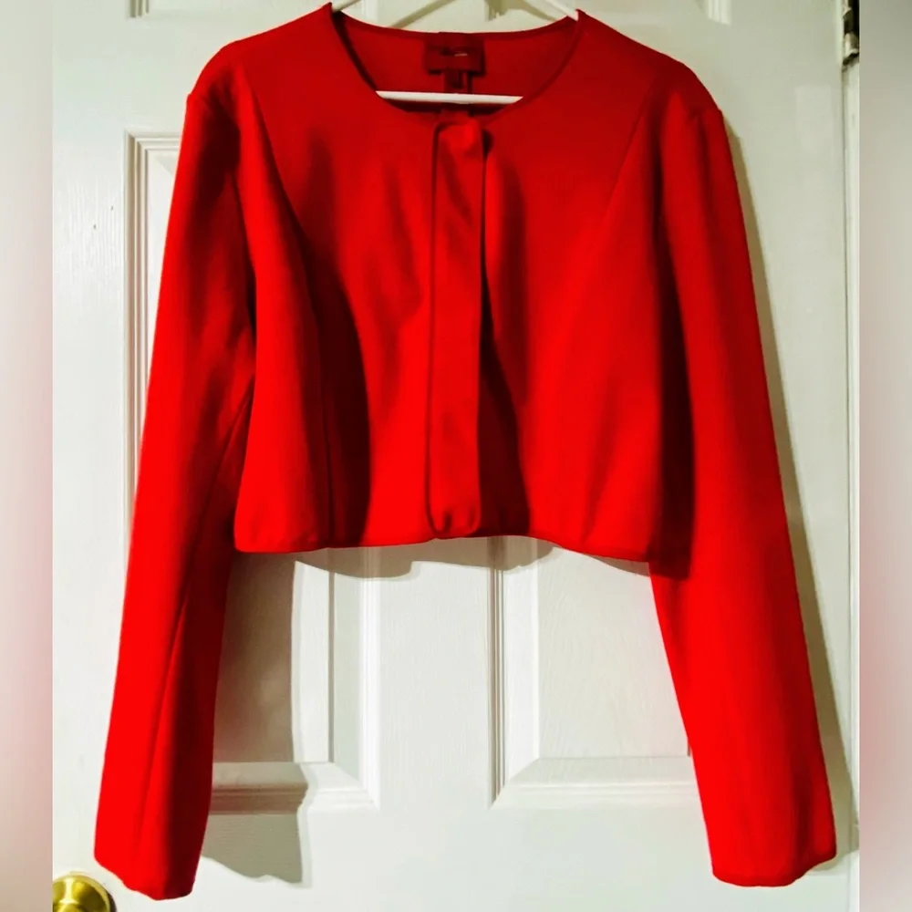 Narcisco Rodriguez Design Nation Red Crop Jacket Size XL - NWOT - Picture 1 of 12